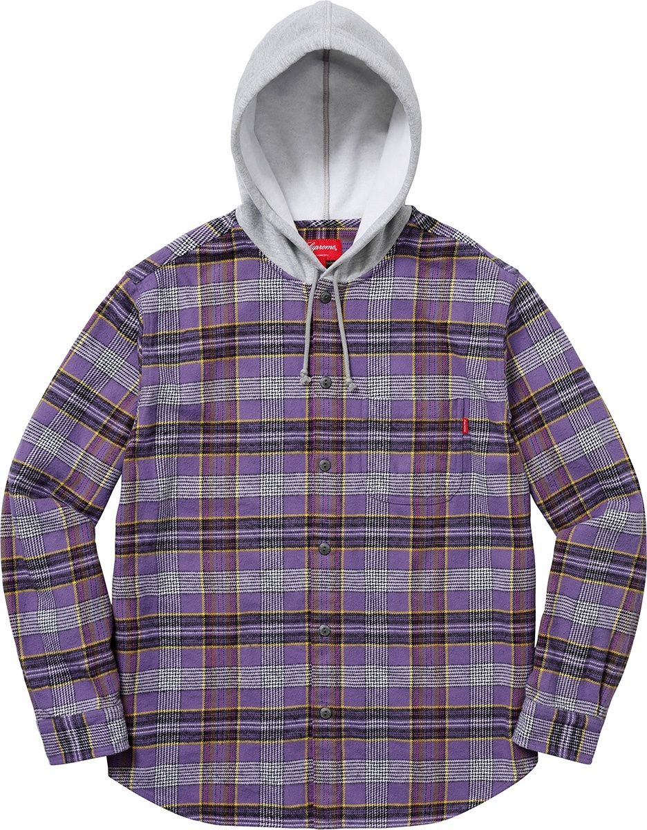 Hooded Plaid Flannel Shirt view 2